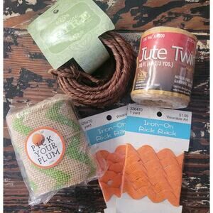 Craft Supplies Lot Jute, Grapevine Wire, Burlalp and Other NIP See Description